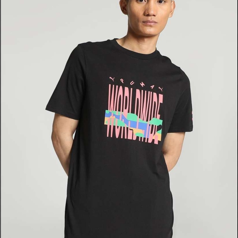 Puma Black Multicolor Graphic Men's Tee